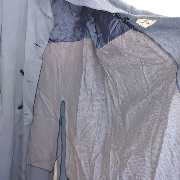 Vintage gorgeous wool lined heavy men's treated overcoat 40 shoulder 50 chest L - Picture 3 of 10